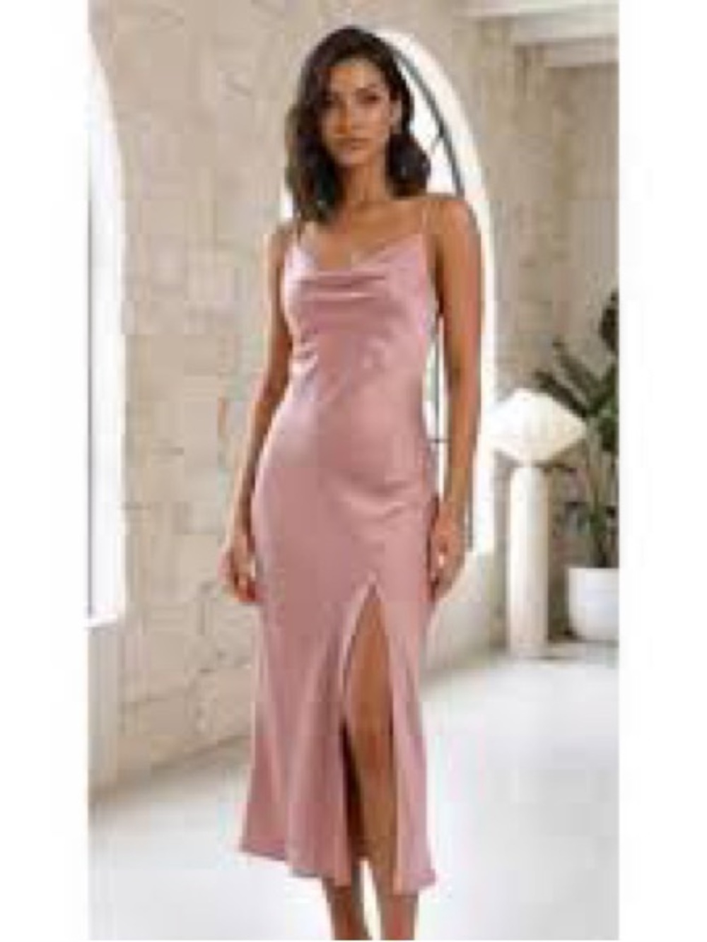 NWT - Satin Slip Maxi Dress in Blush Pink